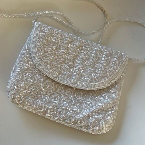 Hang beaded crossbody purse, true vintage 90s era - Picture 8 of 9
